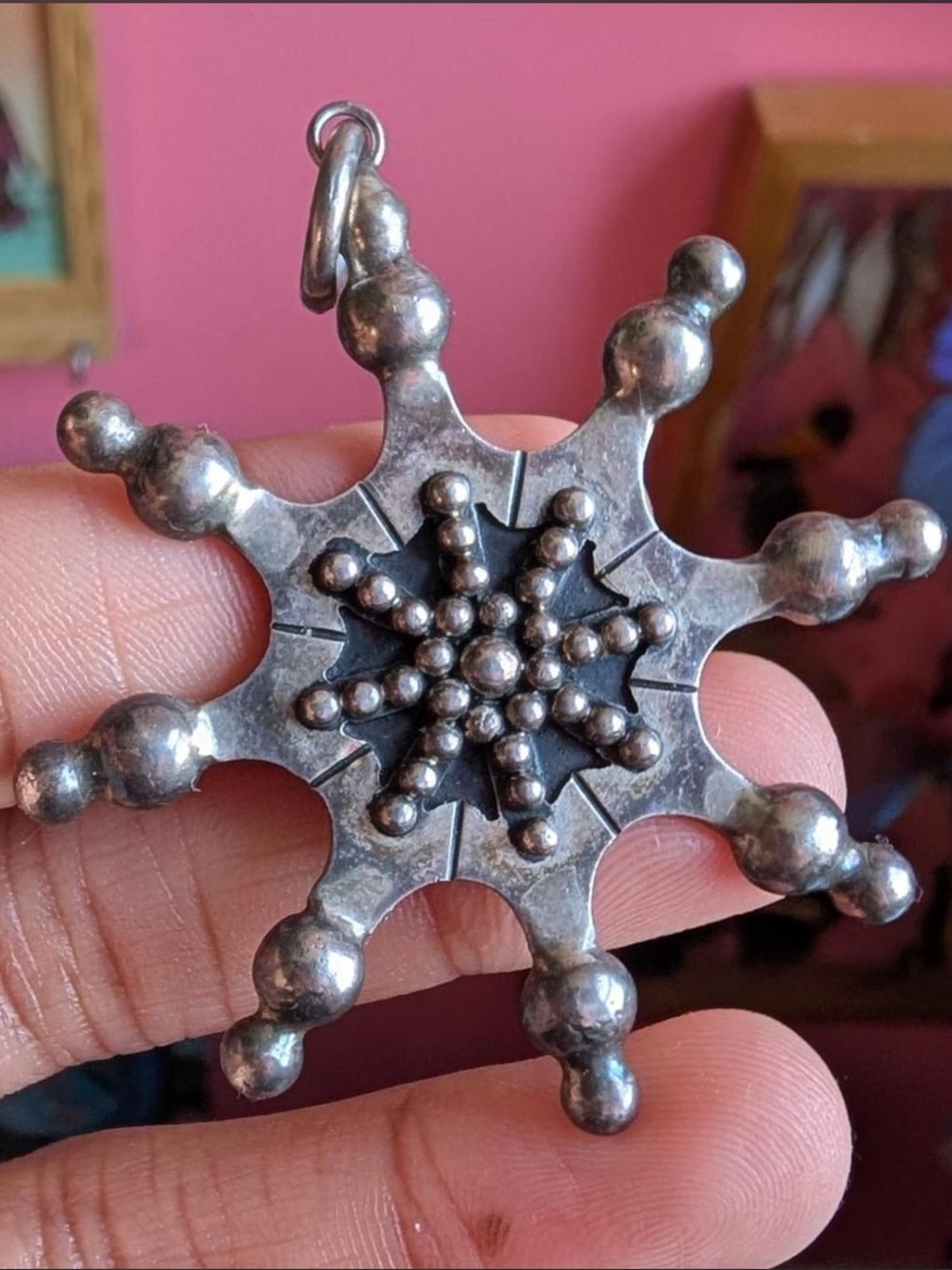 Large Silver 925 Artisan Pendant